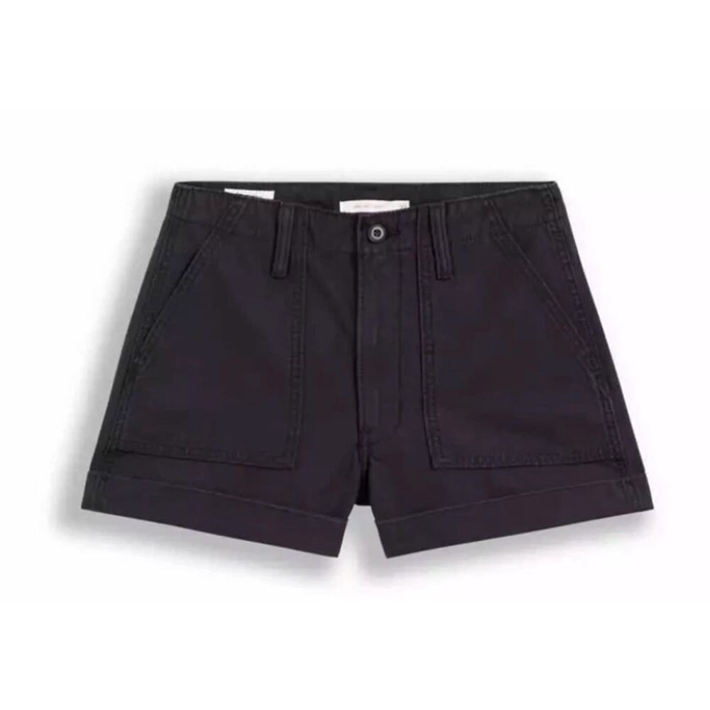Levi's Ribcage Hi-Waist Utility Cuffed Shorts | Womens 29, Black NWT